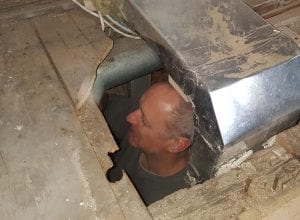 Guelph Residential Electrician: working under the floor